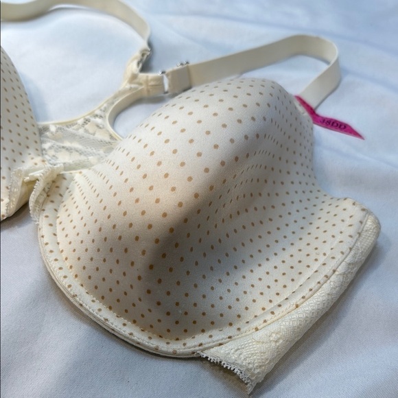 Maidenform Polka Dot Lace Bra - Cream, racerback, front close, 38DD, New - Picture 4 of 15